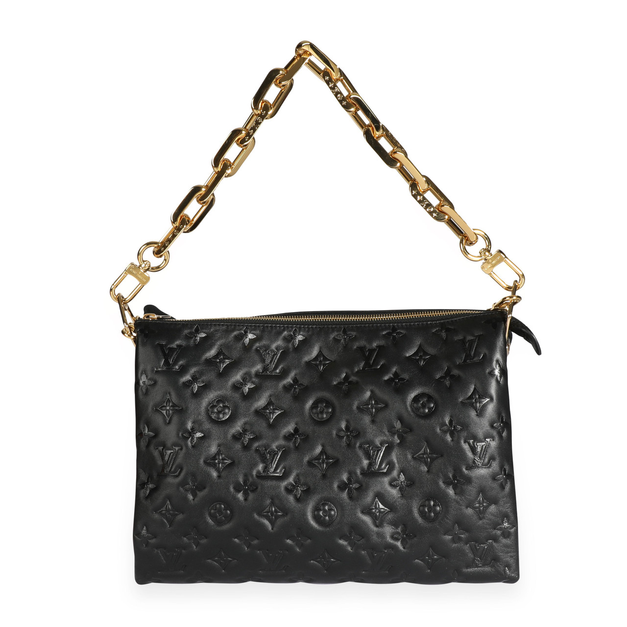 Louis Vuitton Black Monogram Embossed Lambskin Coussin Mm Leprix