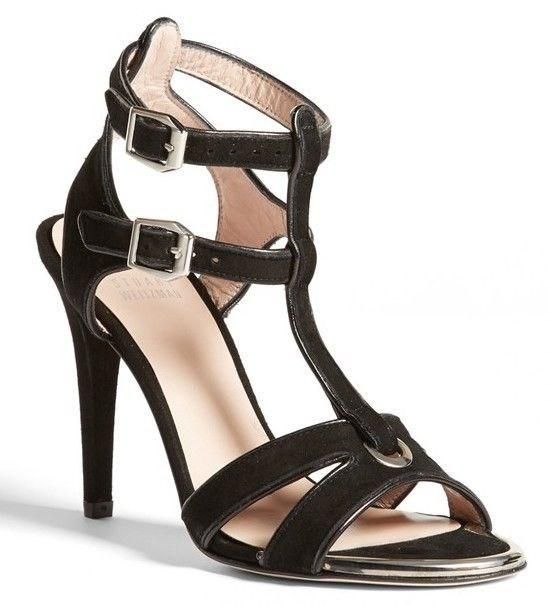 stuart weitzman black strappy heels