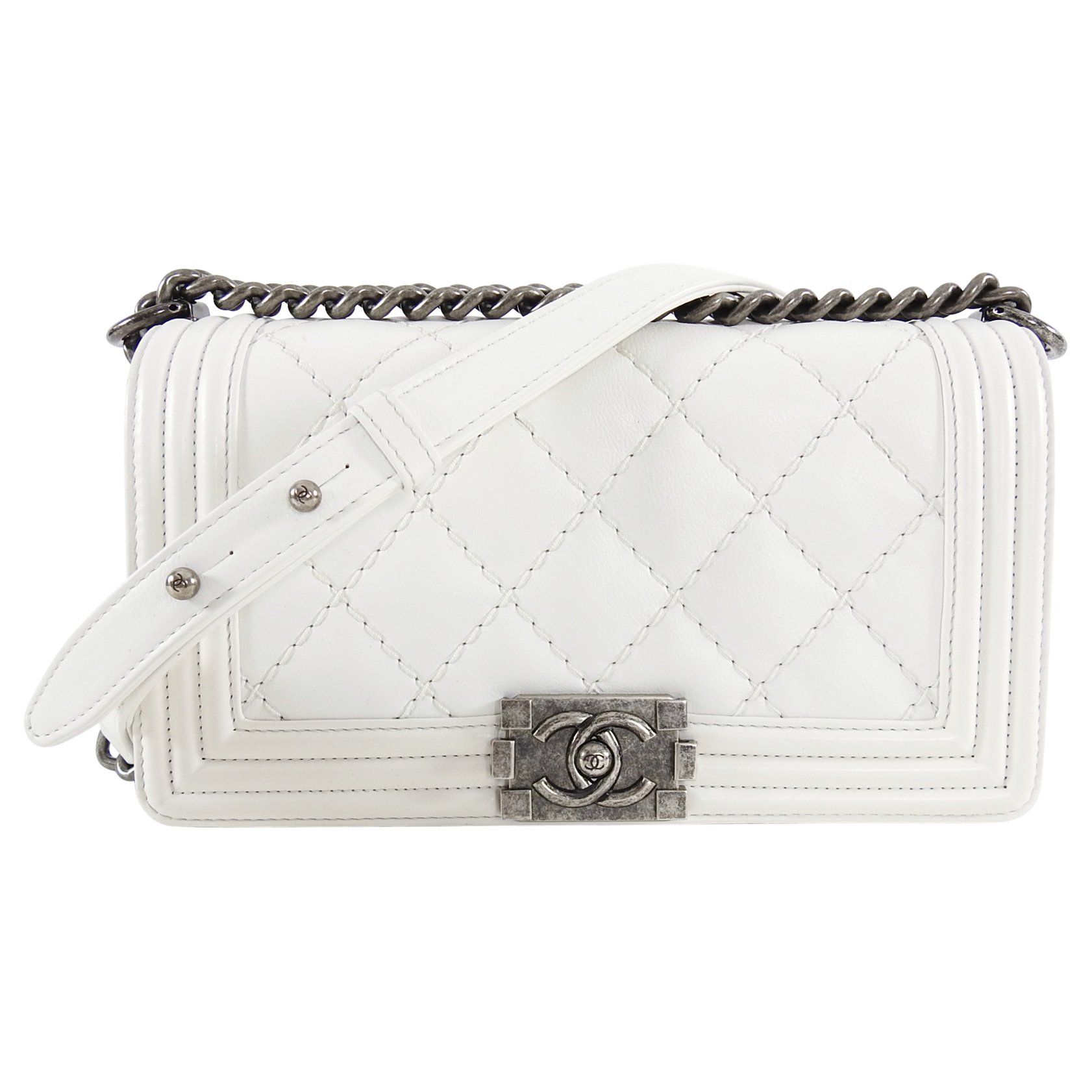 chanel boy white