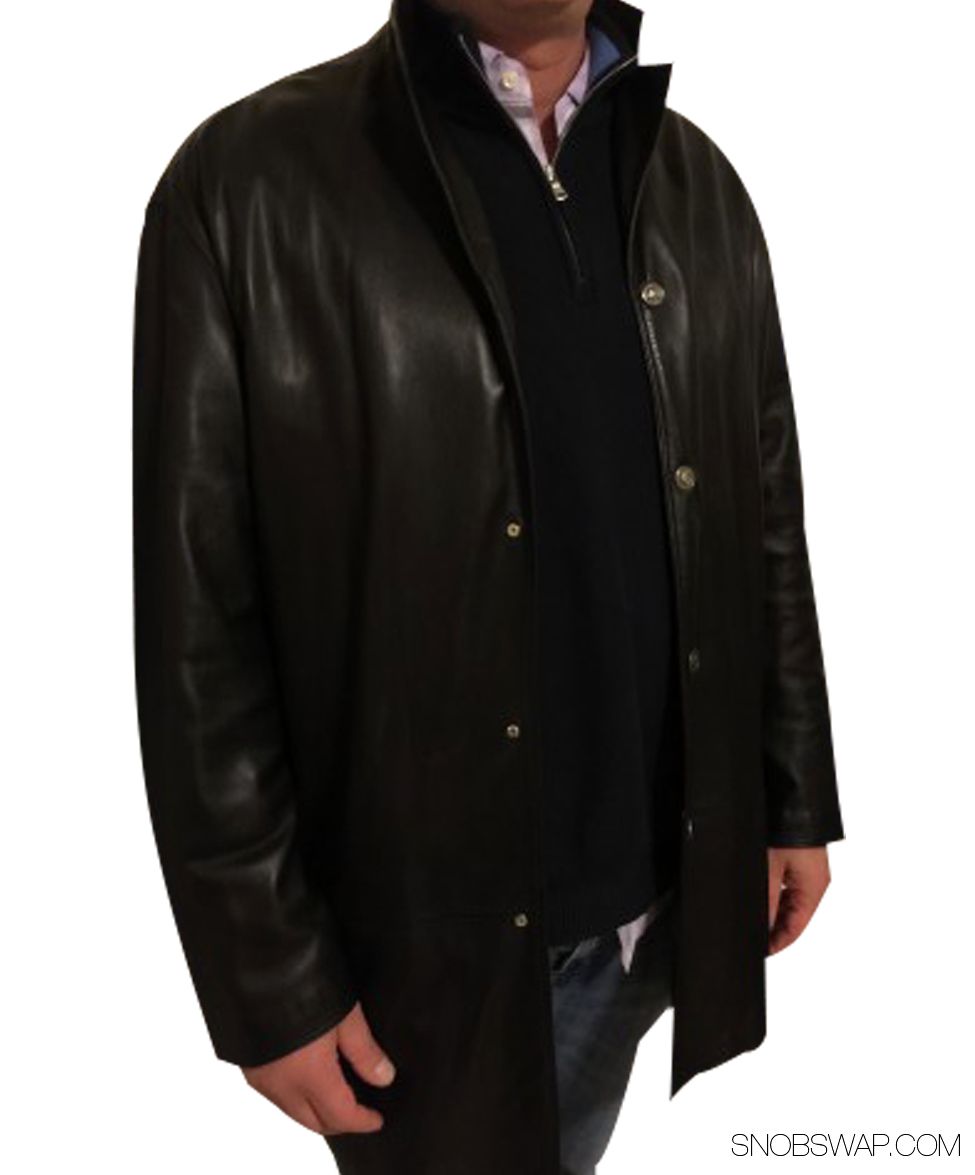 versace leather coat