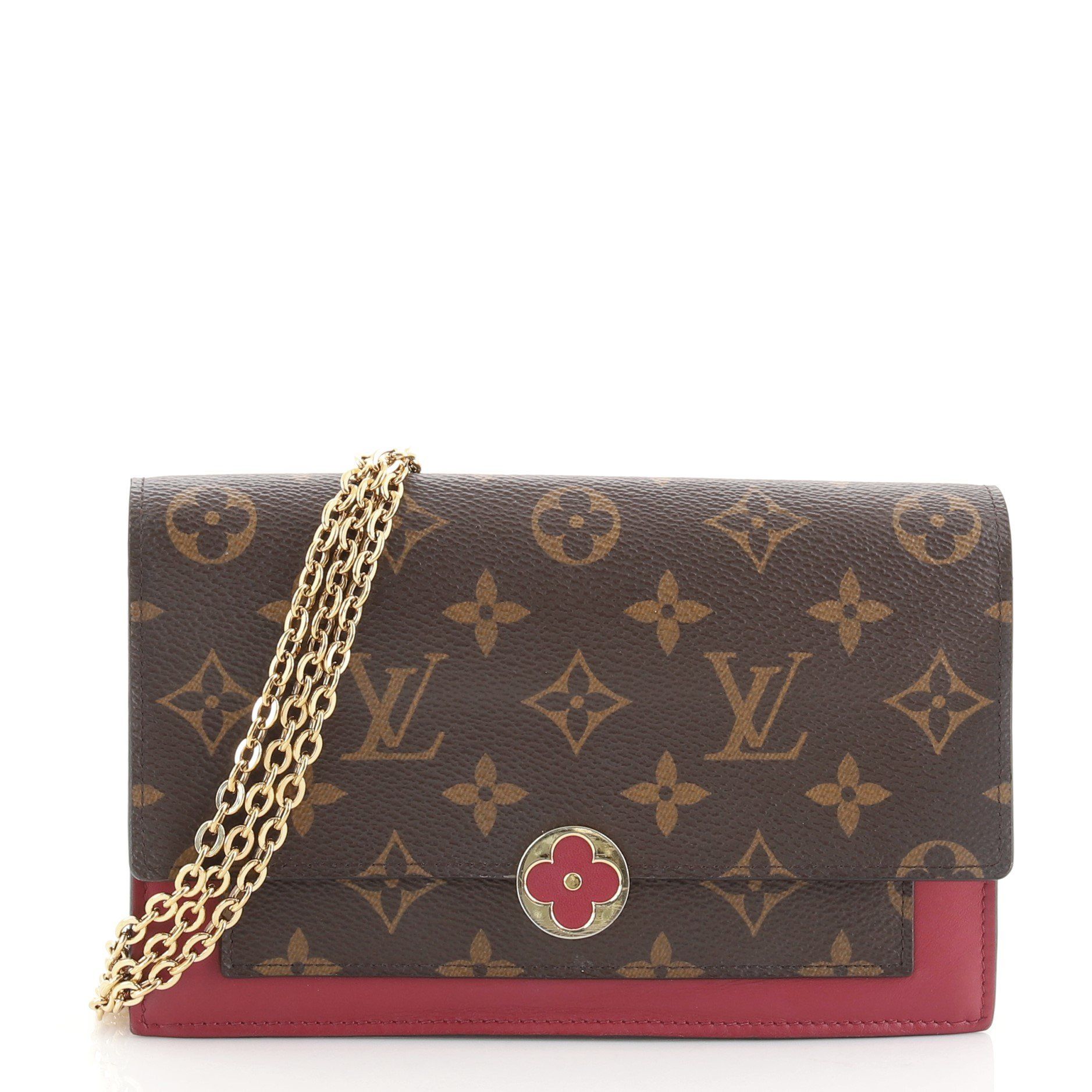 lv flore chain wallet