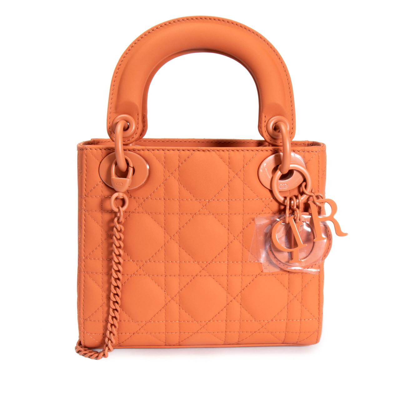 Dior Indian Red Smooth Matte Calfskin Lady Dior Mini Bag Leprix