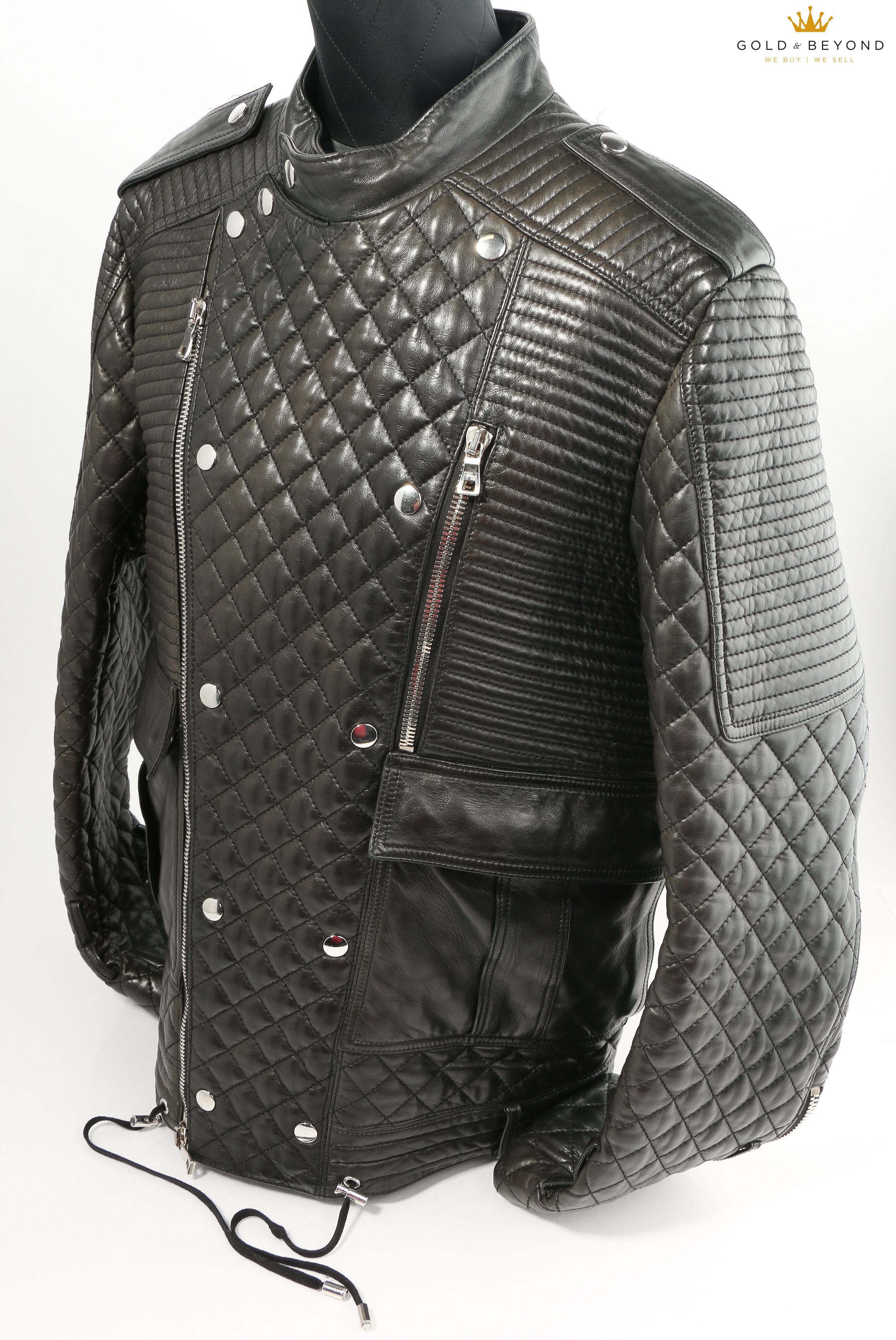 balmain black leather jacket