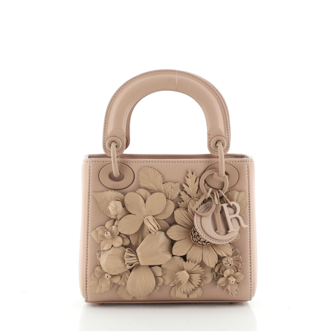 Ultra Matte Lady Dior Bag Flower Embroidered Lambskin Mini Leprix