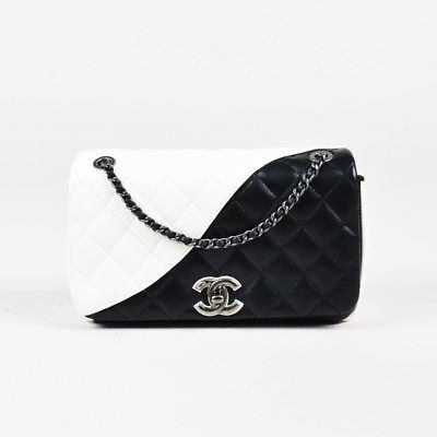 black and white chanel purse