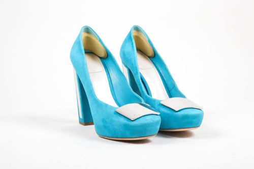teal suede pumps