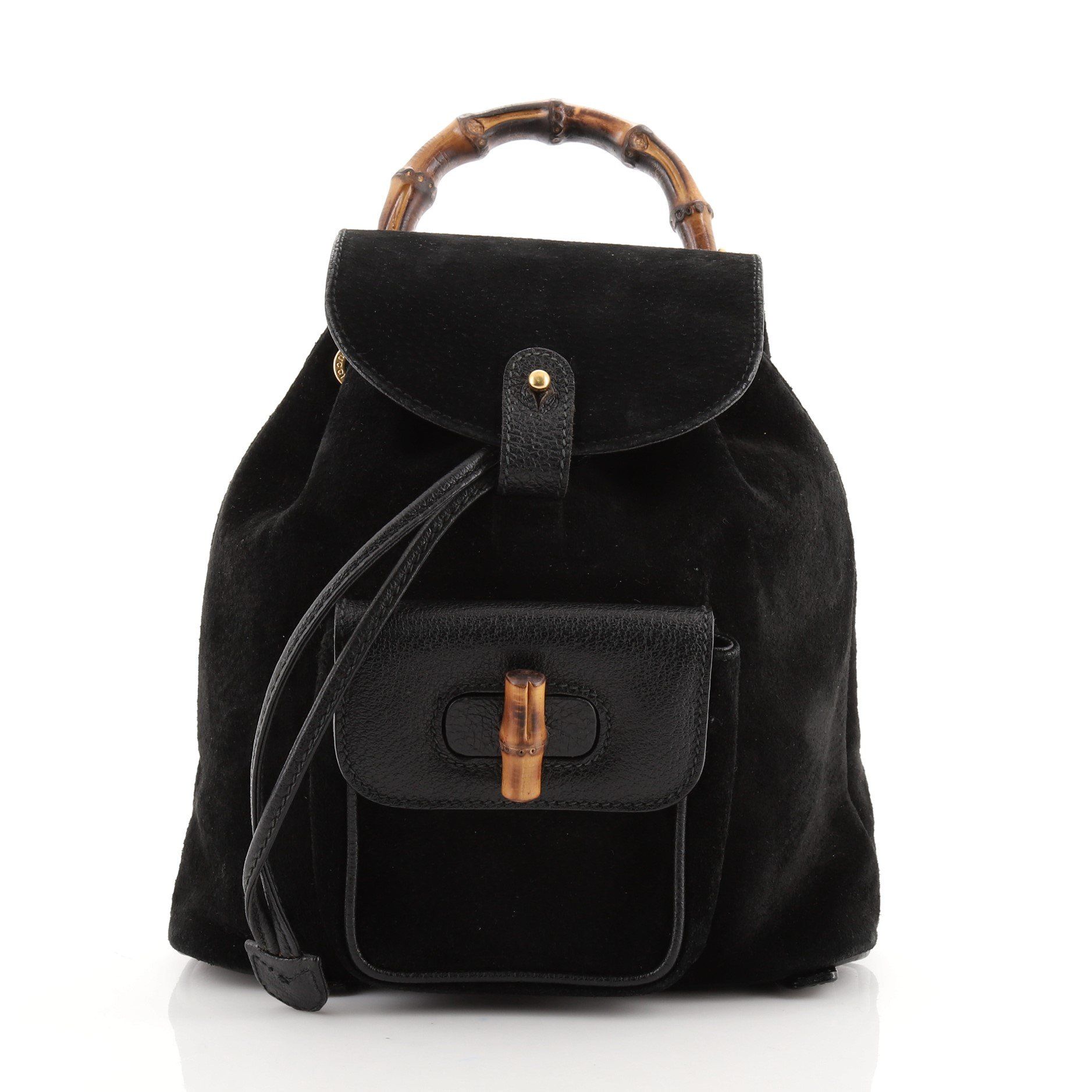 black suede mini backpack