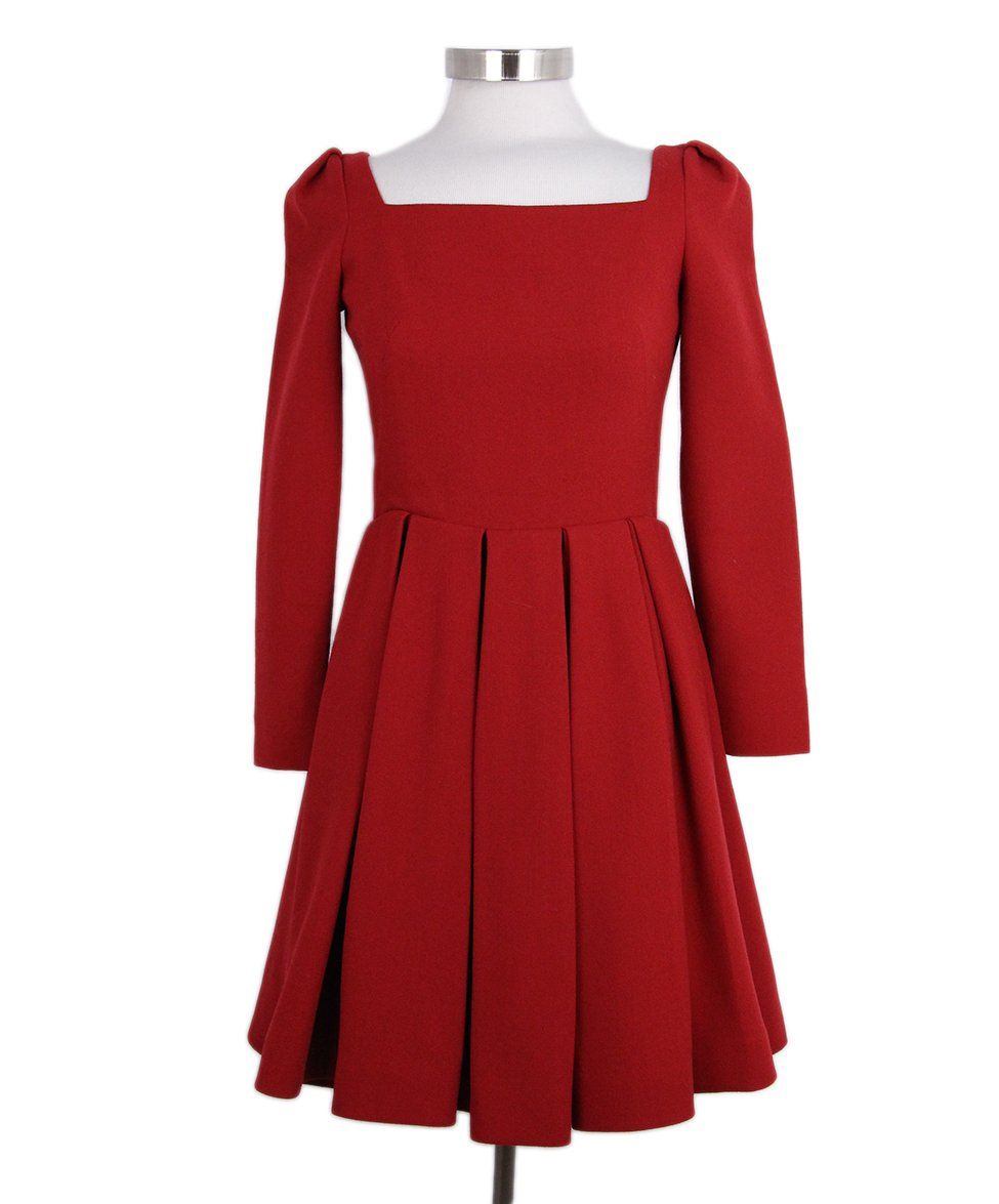 red wool dress
