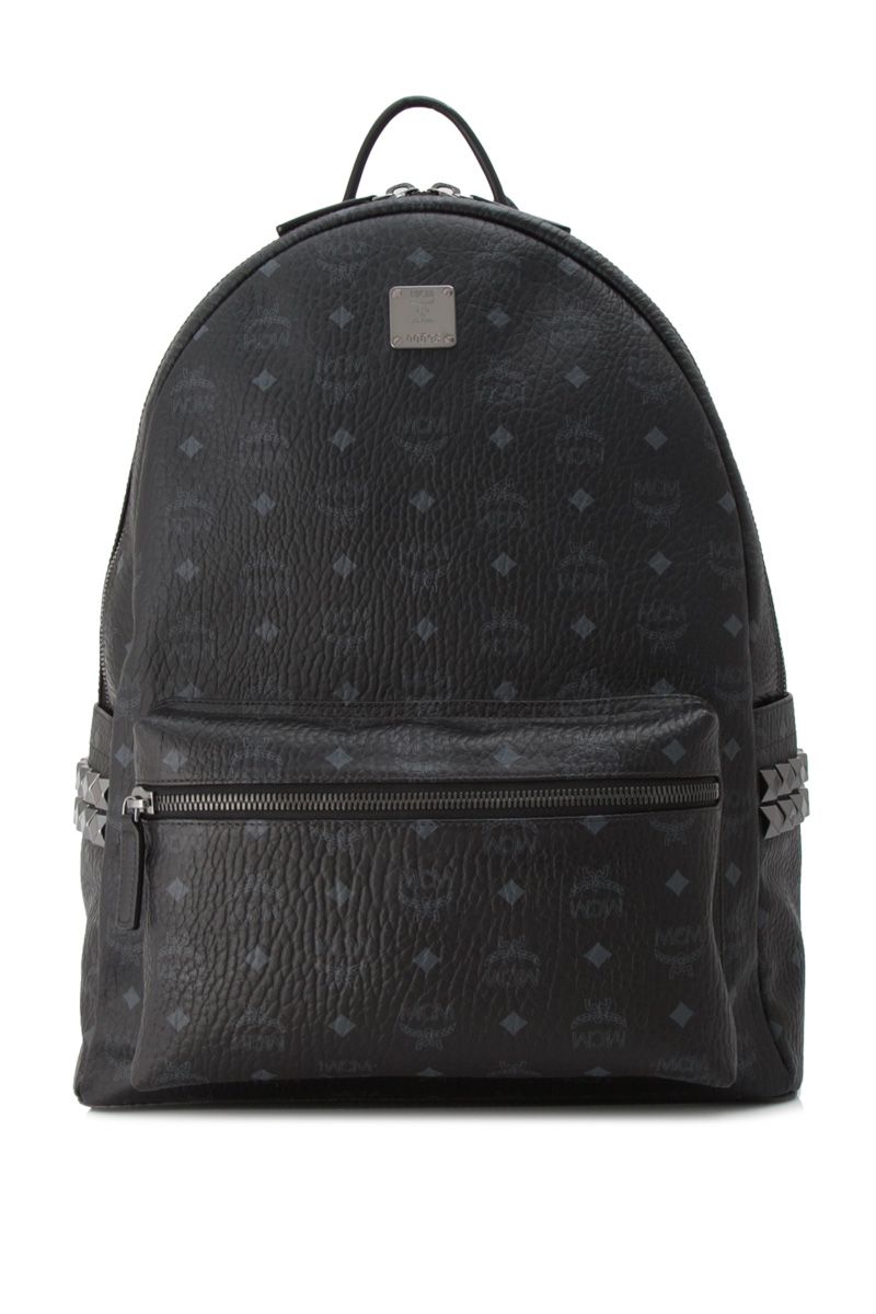 mcm stark pearl stud leather backpack