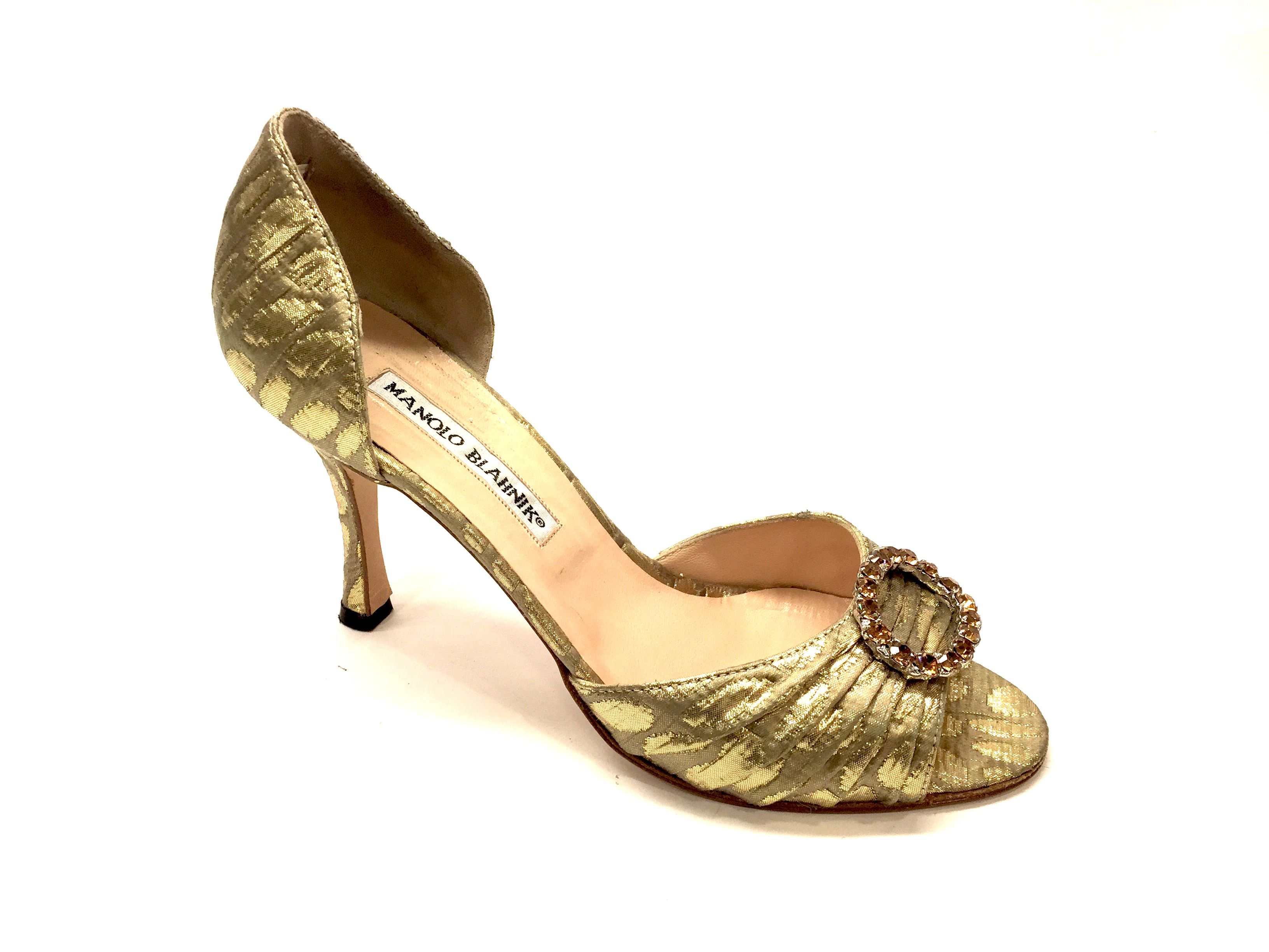 gold lame shoes