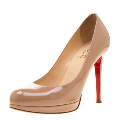 Christian Louboutin Beige Patent Leather Neofilo Platform Pumps ... Christian Louboutin Beige Patent Leather Neofilo Platform Pumps ...