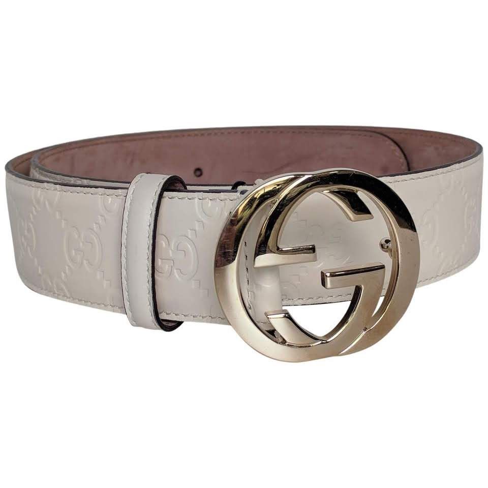 gucci embossed leather belt