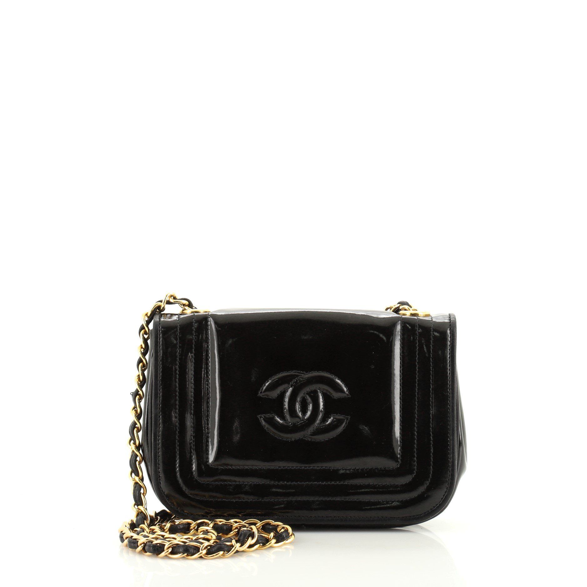 chanel patent mini flap bag
