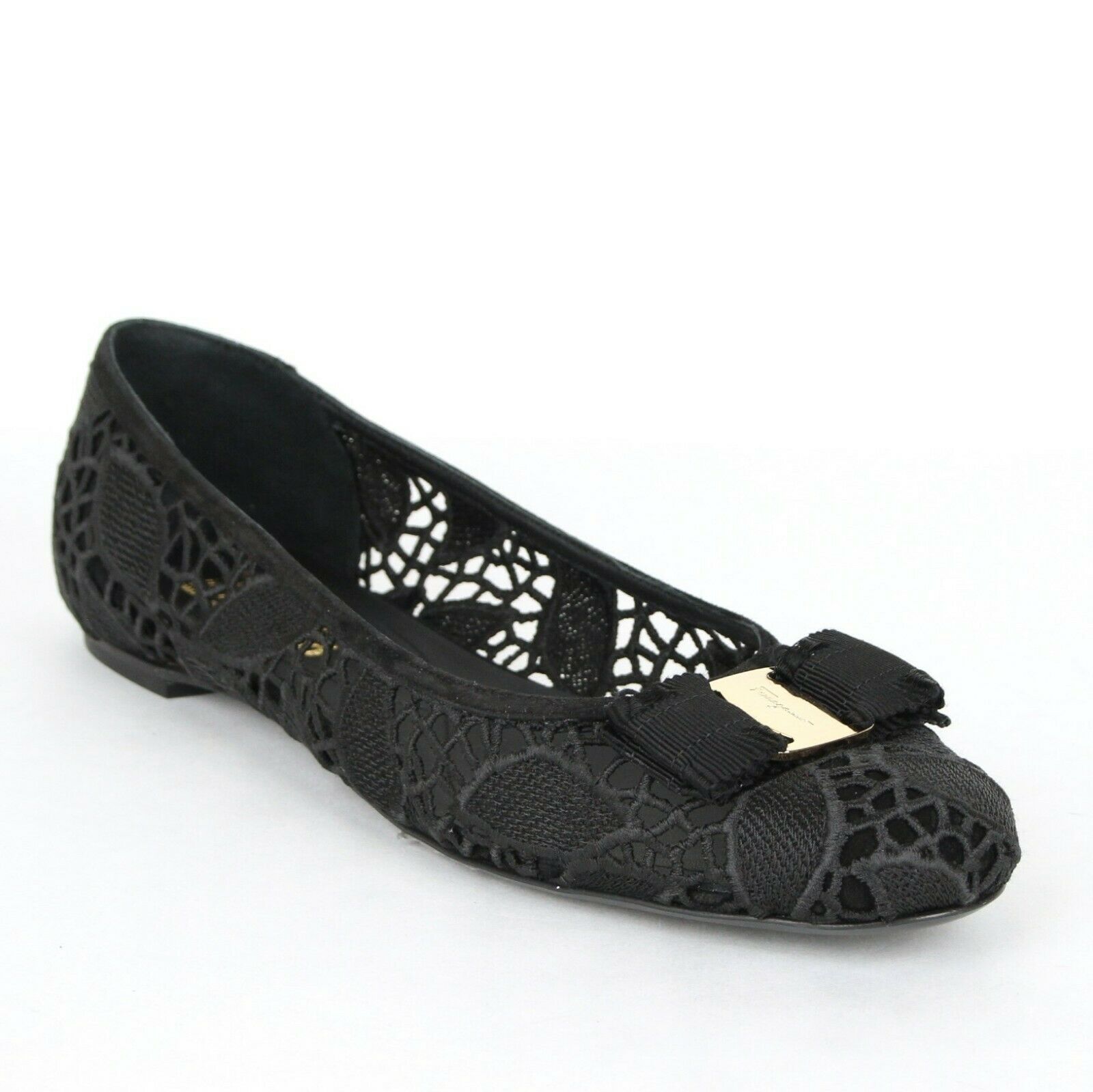 black fabric flats