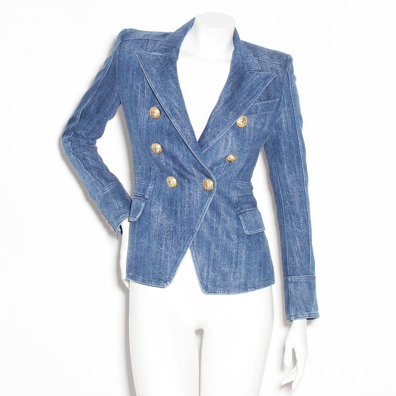 balmain denim blazer