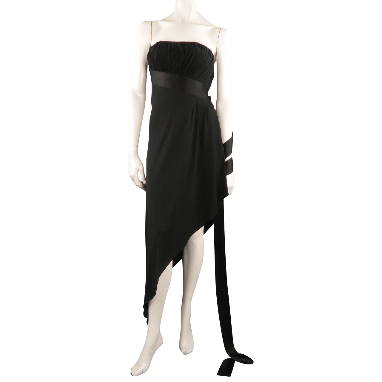 black silk cocktail dress