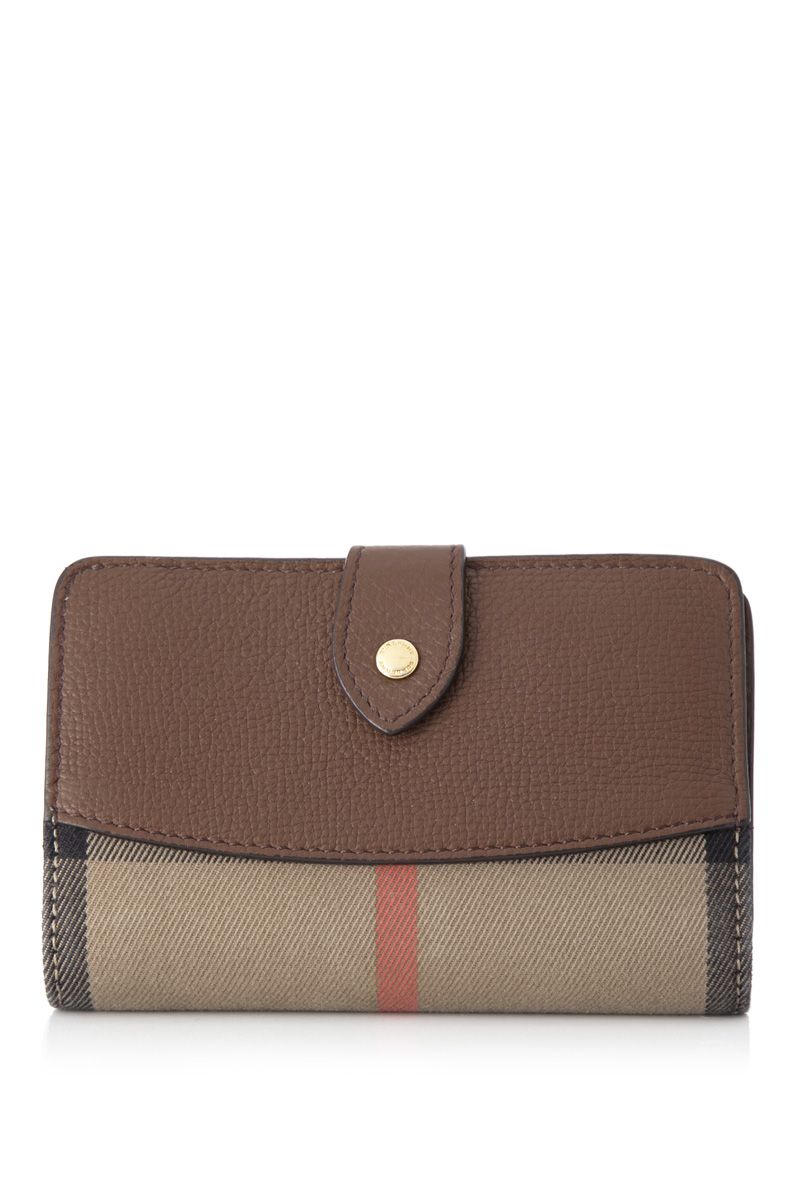 burberry house check and leather wallet