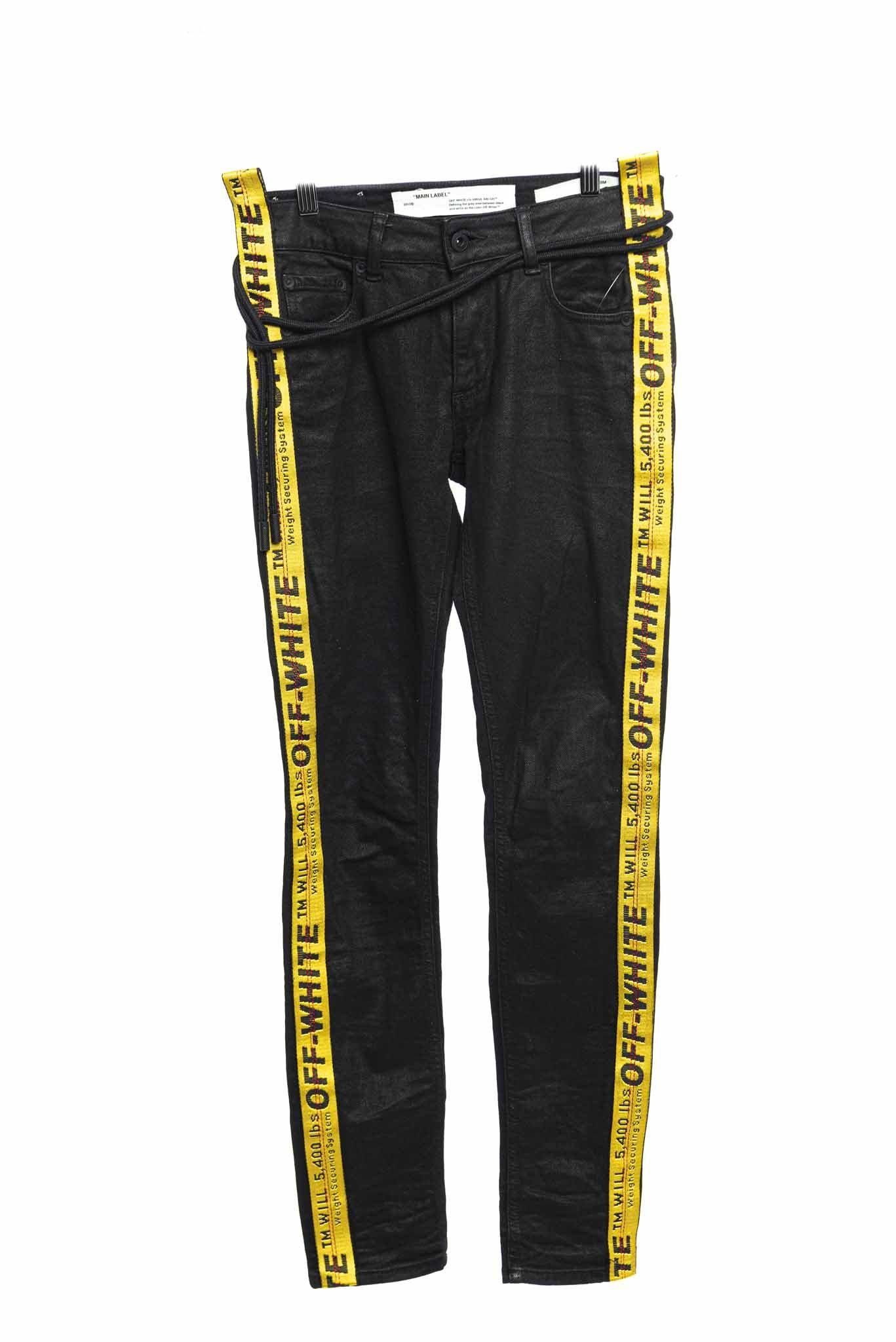 yellow off white pants