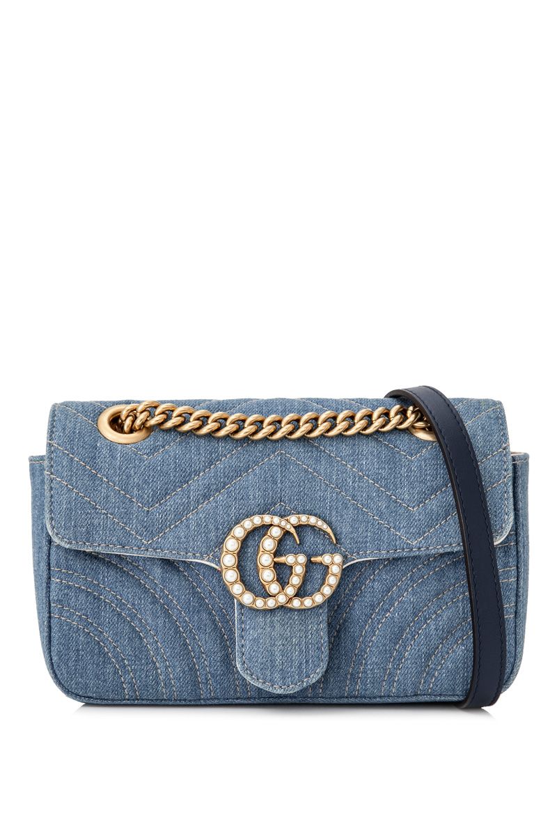 gg marmont denim mini bag