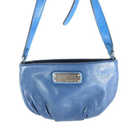 blue leather purse