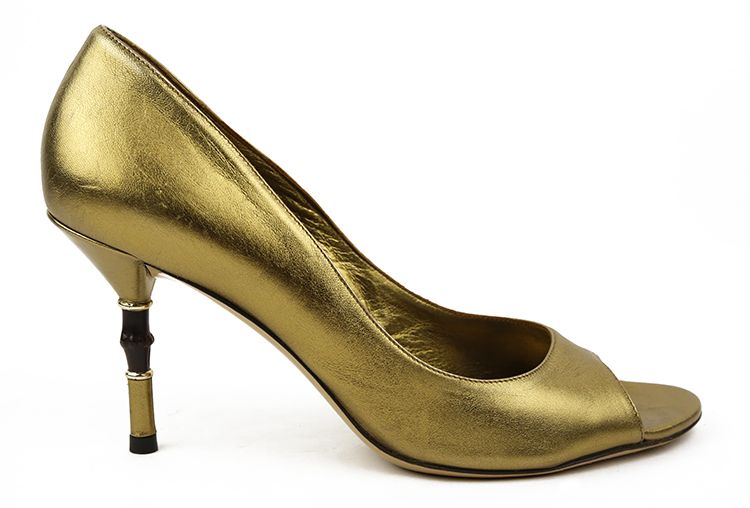 bronze metallic pumps