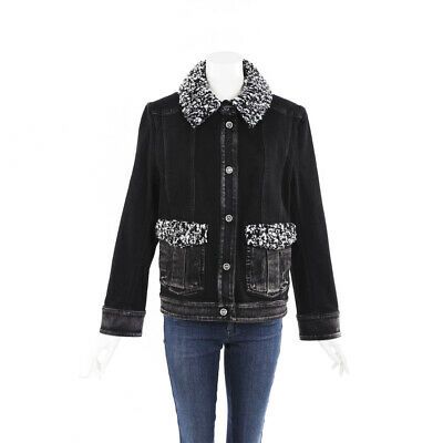 black denim shearling jacket