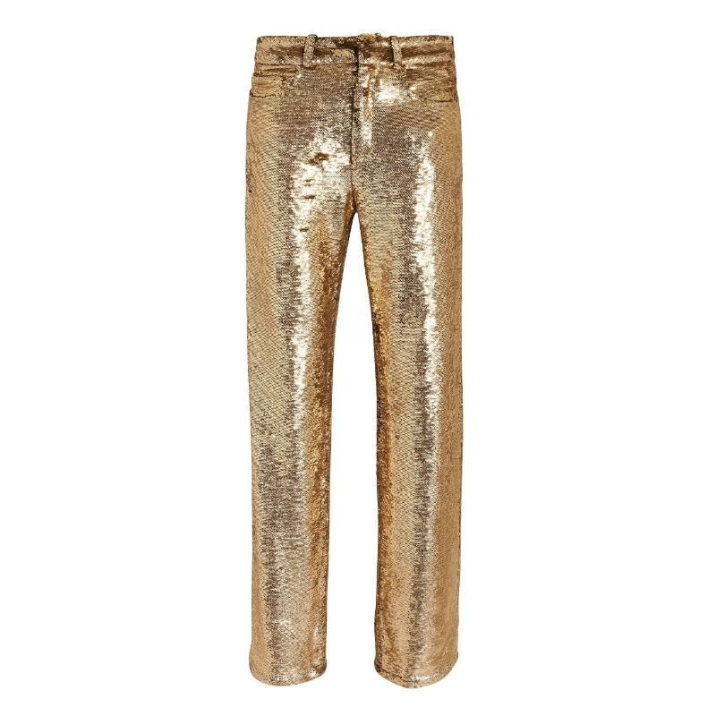 Iro Gold Sequin Construction Pants