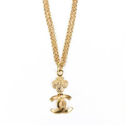 Chanel CC Clover Pendant Necklace | LePrix