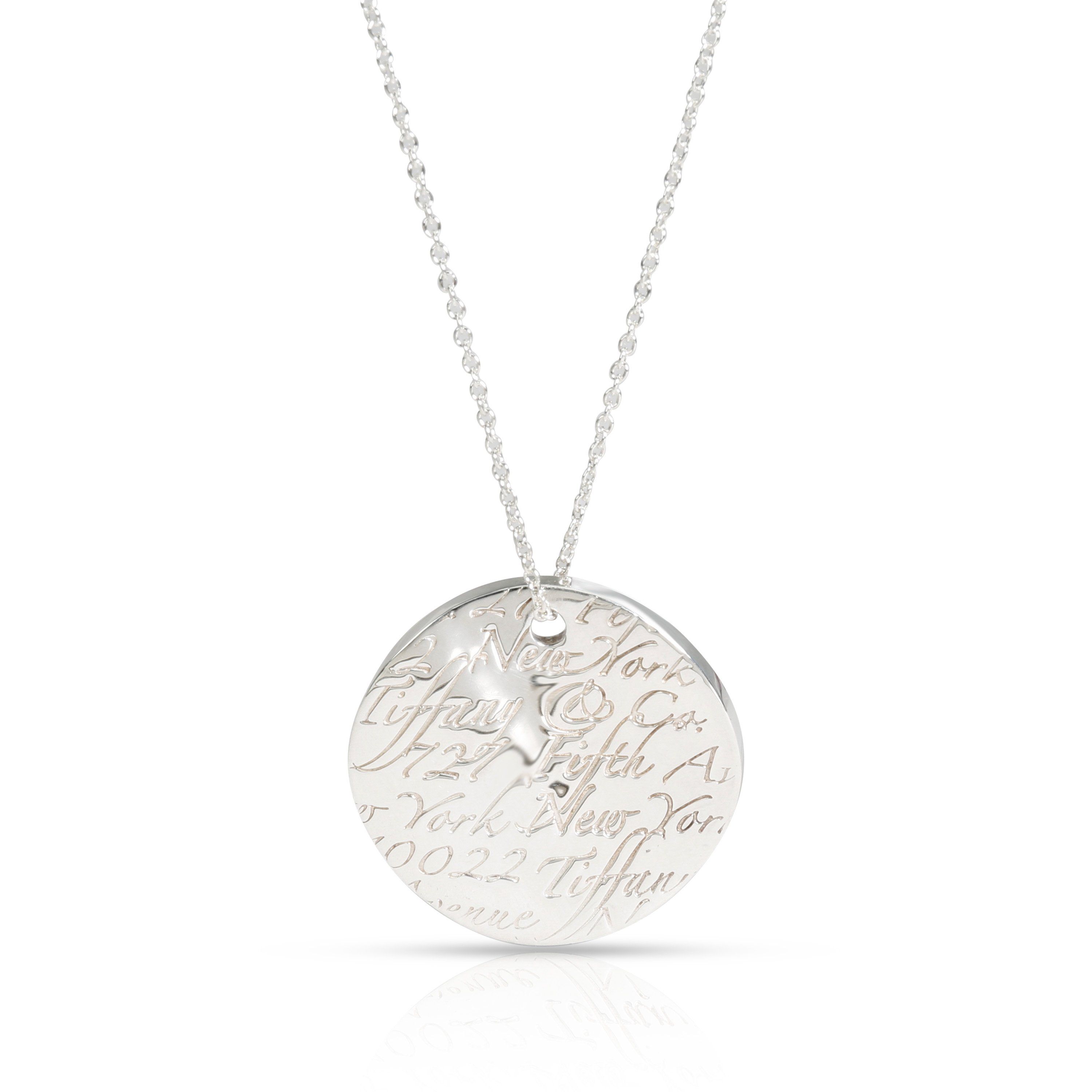 Round Disc Pendant In Sterling Silver 