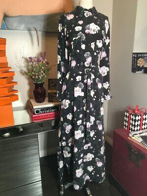 black silk floral dress