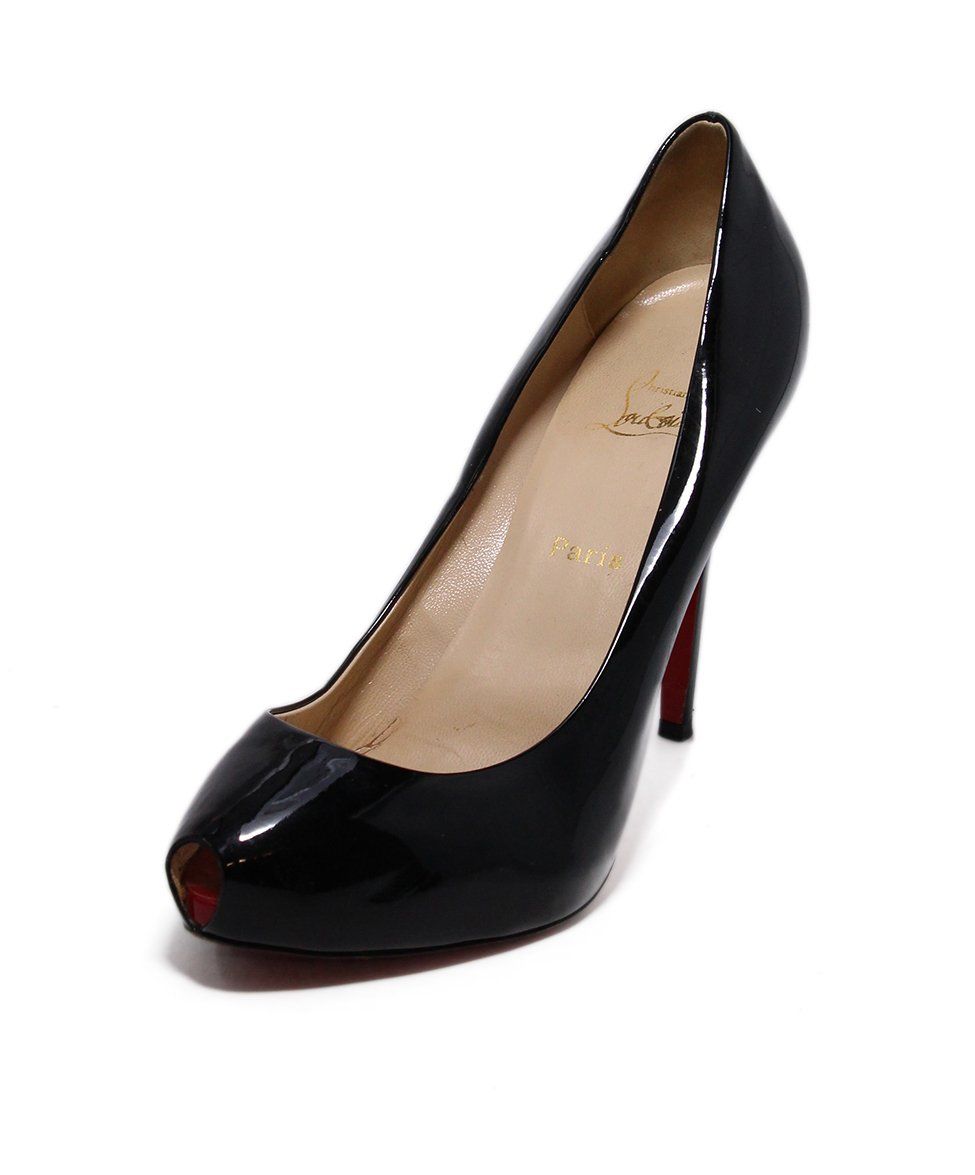 christian louboutin black peep toe heels