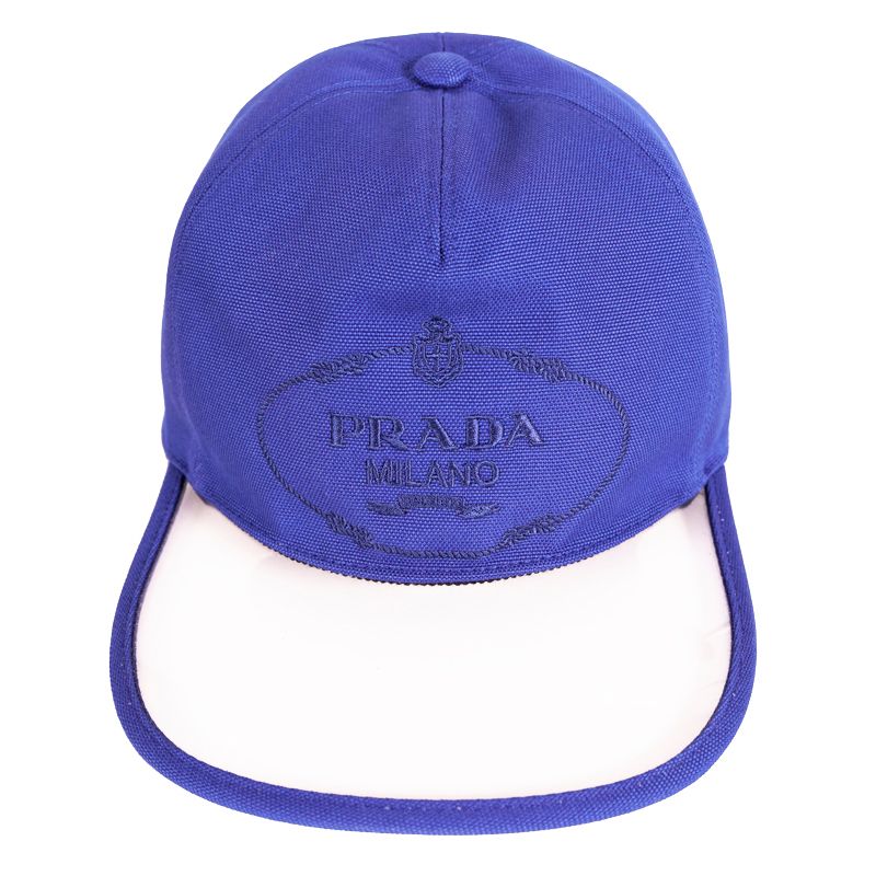 $420 PRADA Blue Cotton Embroidered LOGO 