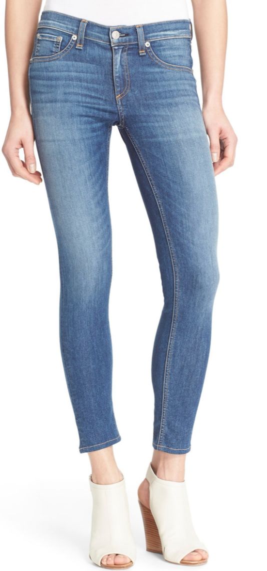 $195 Rag \u0026 Bone Medium Wash Capri Crop 