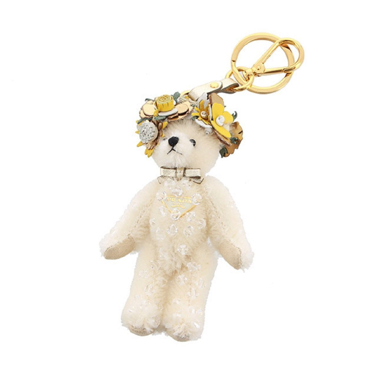 Prada Teddy Bear Keychain Enea White Jeweled Flower Headdress Bag Leprix Prada Teddy Bear Keychain Enea White Jeweled Flower Headdress Bag Leprix