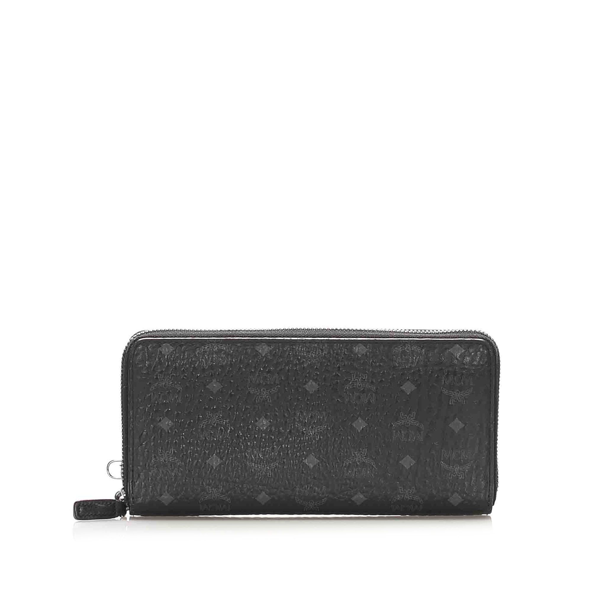 mcm long wallet black