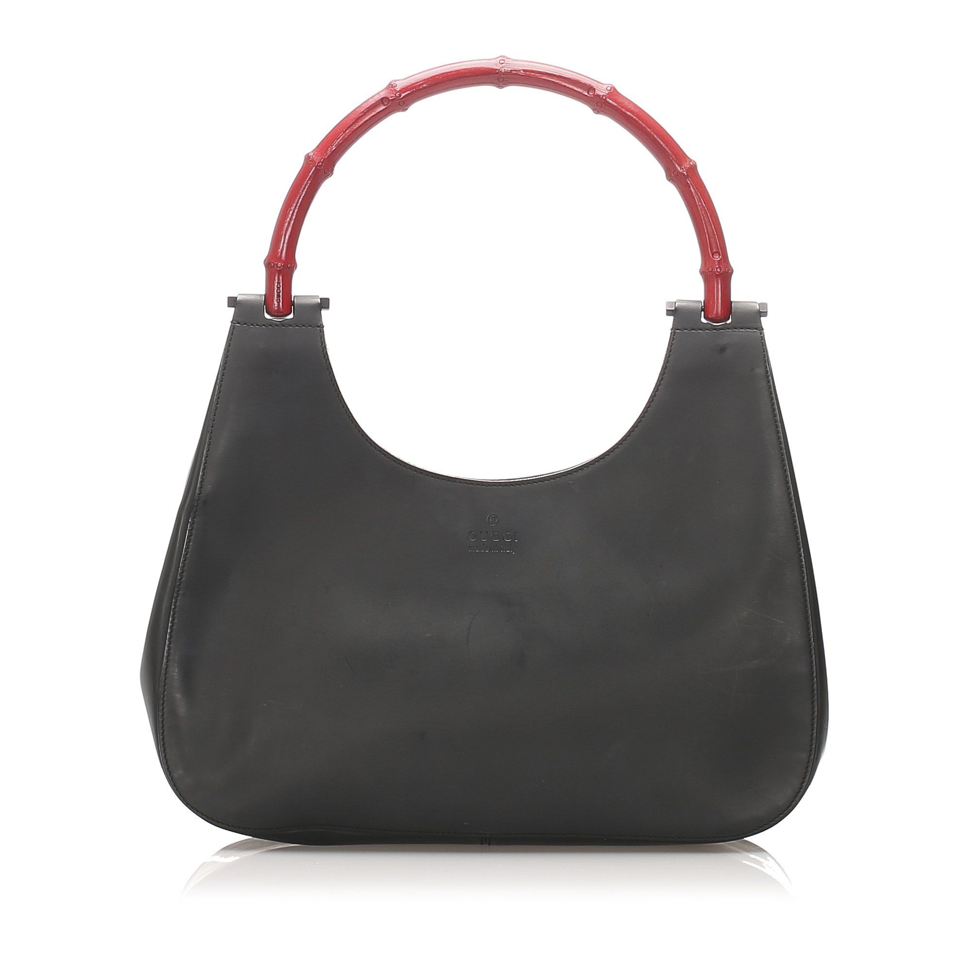 vintage gucci black leather shoulder bag