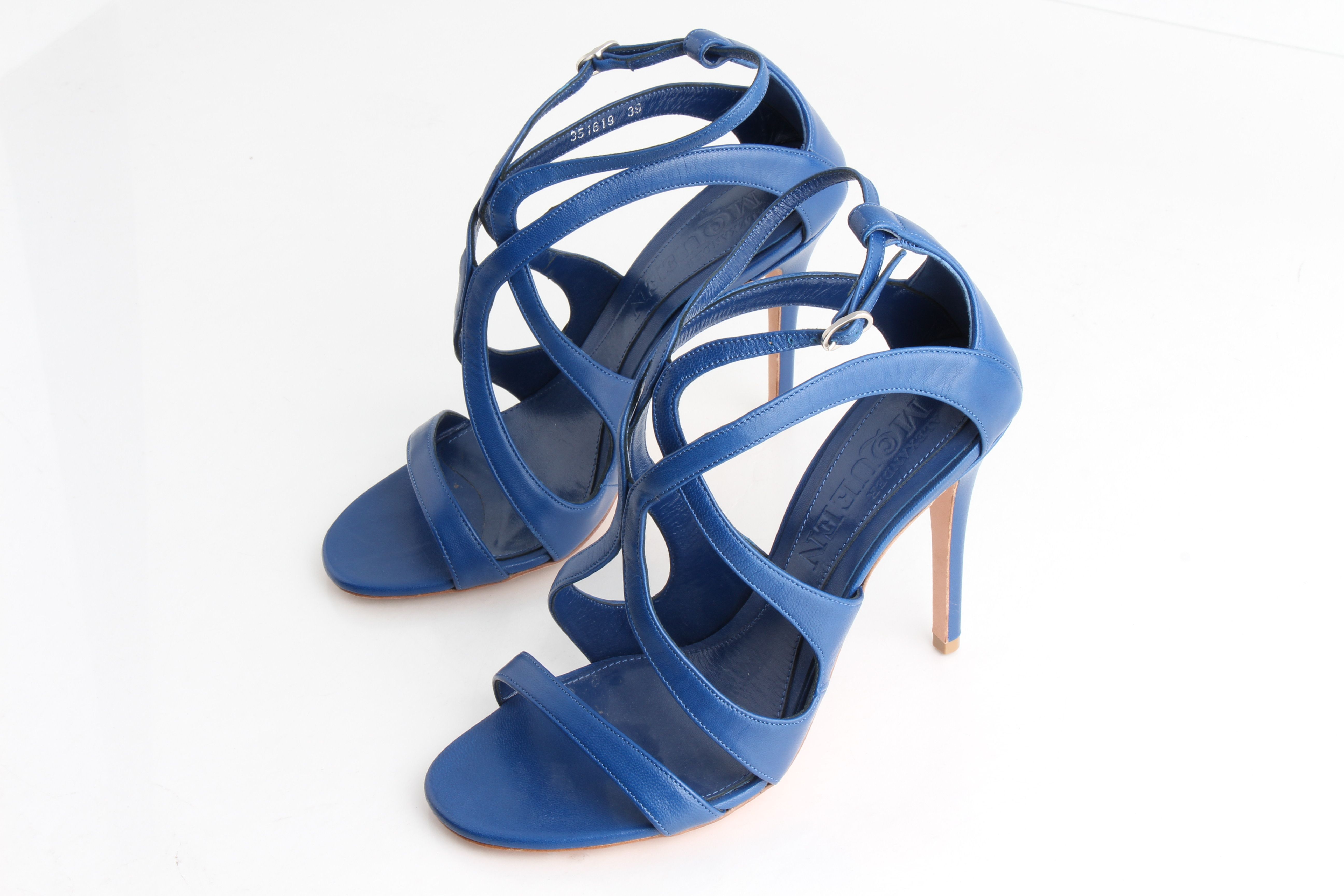 blue strappy sandals