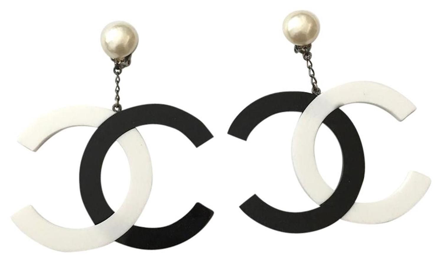 chanel large cc earrings