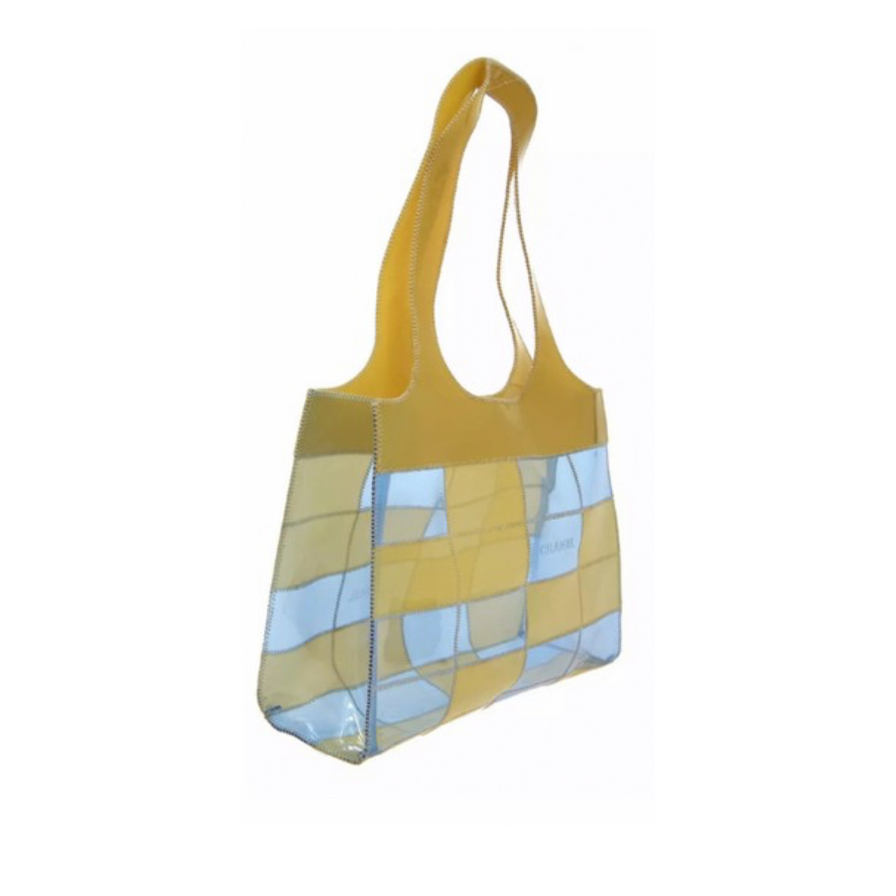 Chanel Vinyl Patchwork Quilted Clear Coco Cc Logo Shoulder Bag Leprix
