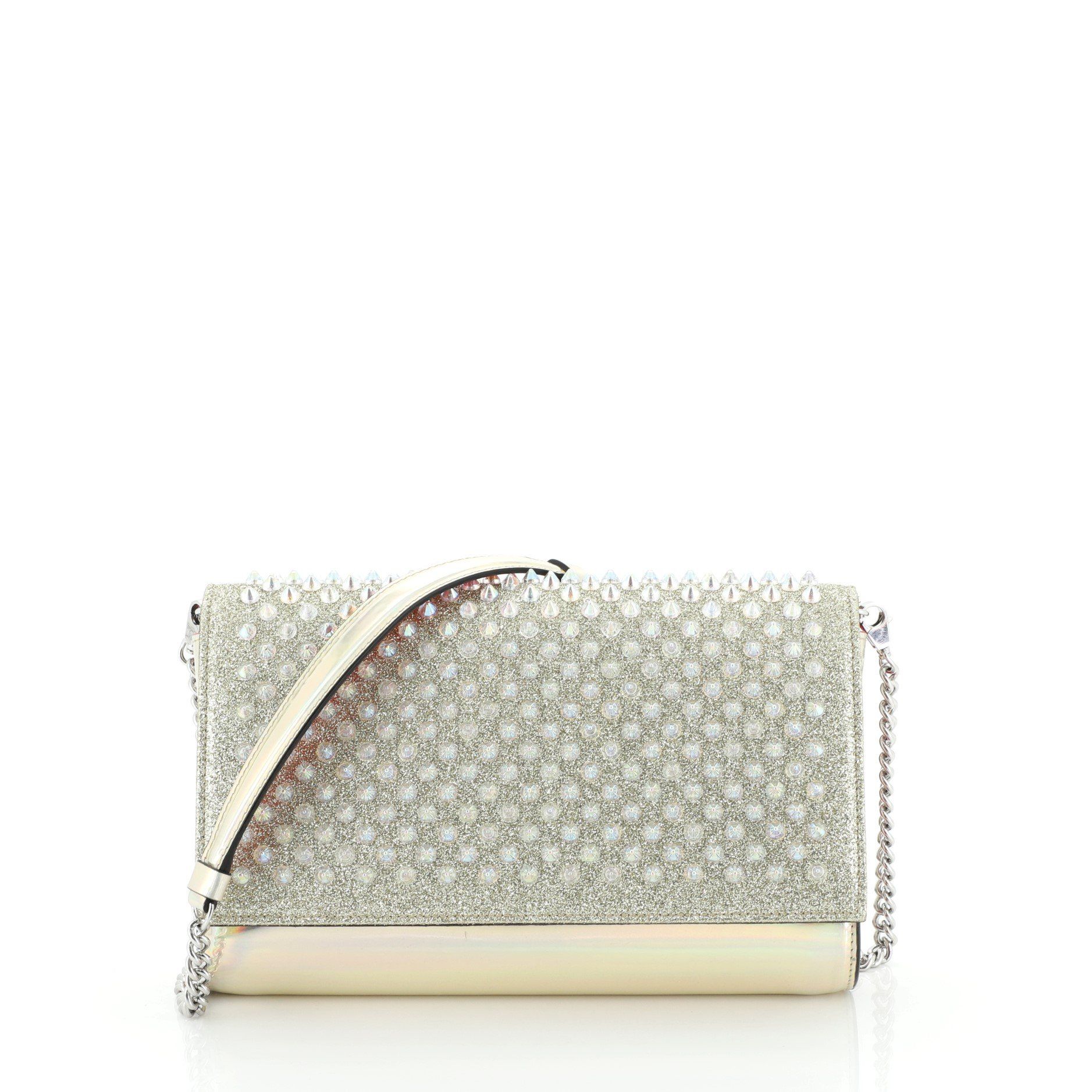 paloma spiked leather clutch