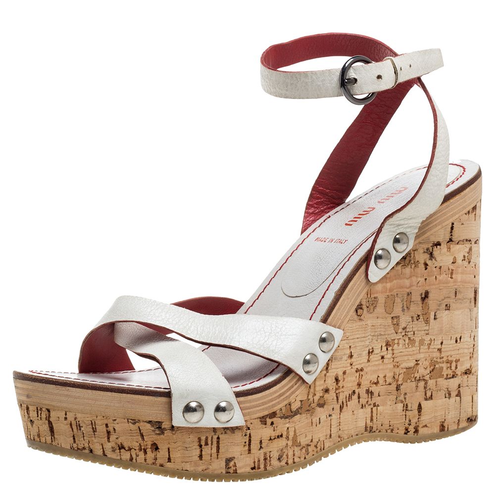 white cork platform sandals