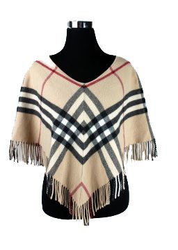burberry check poncho
