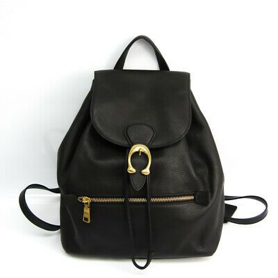 coach black leather backpack