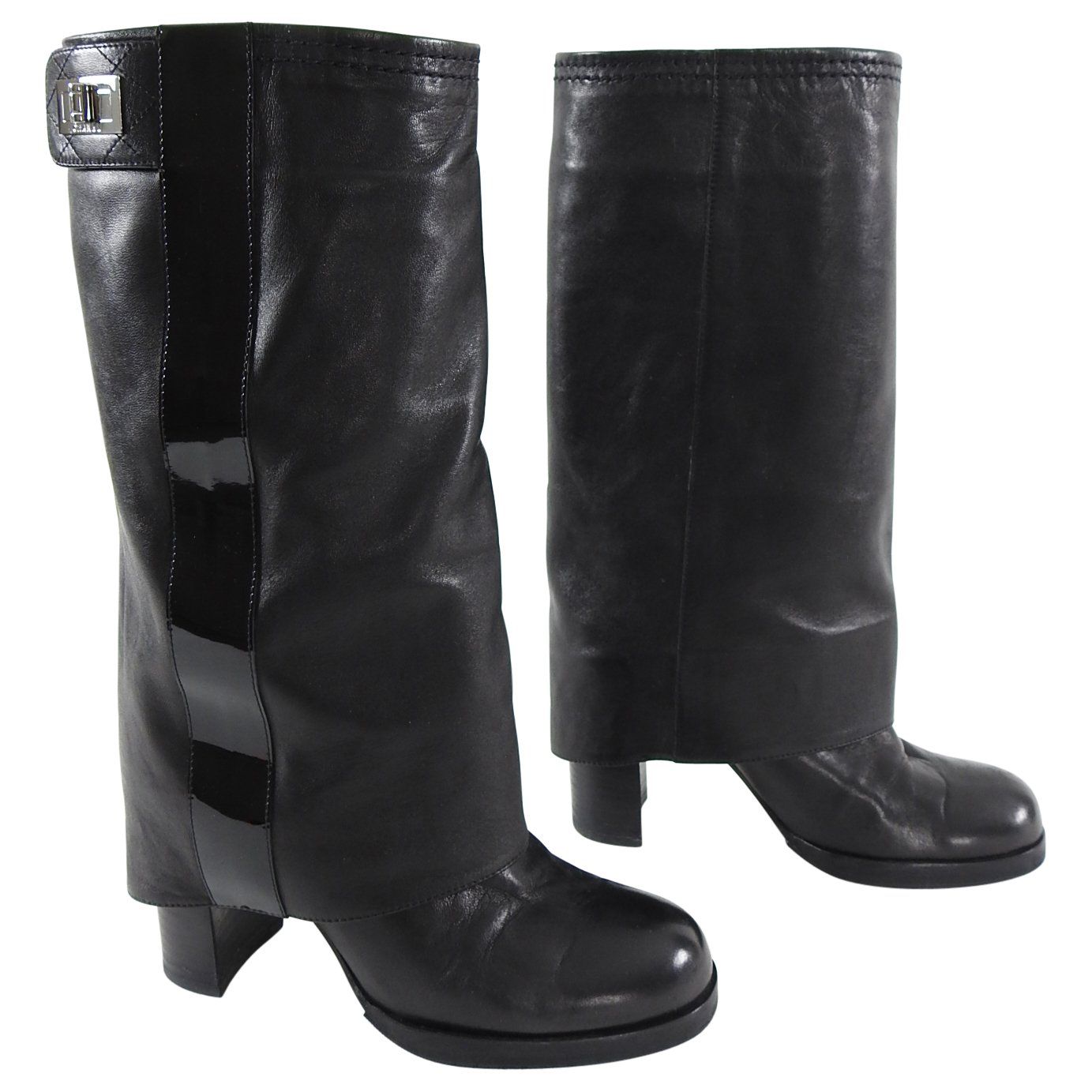 chanel mid calf boots