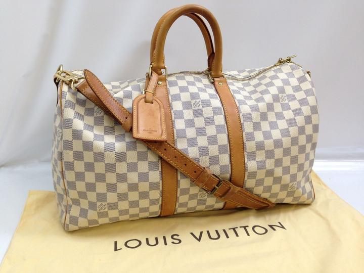 Louis Vuitton Keepall Bandouliere 45 31313 Damier Azur Travel Bag | LePrix