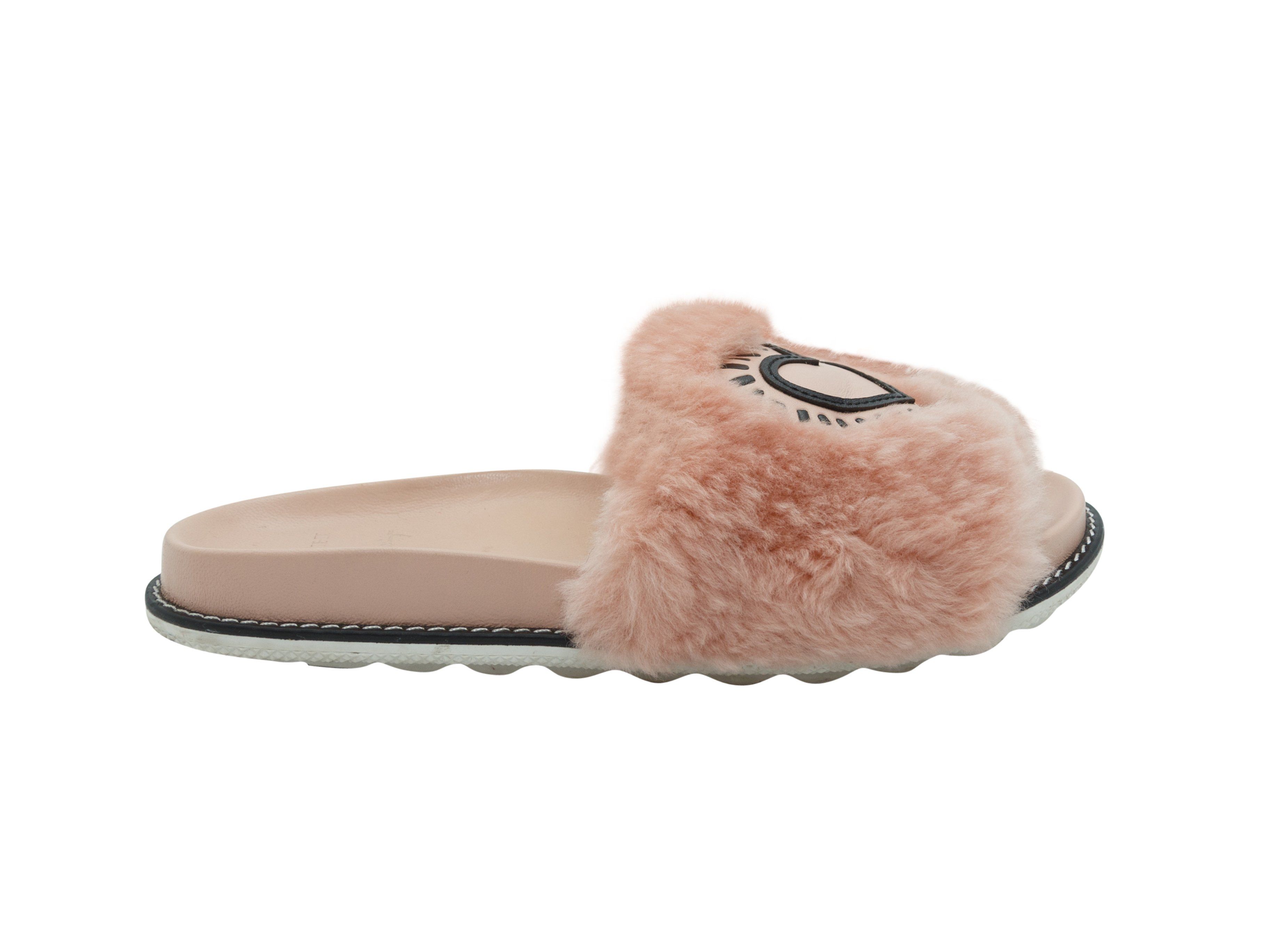 coach fur slides