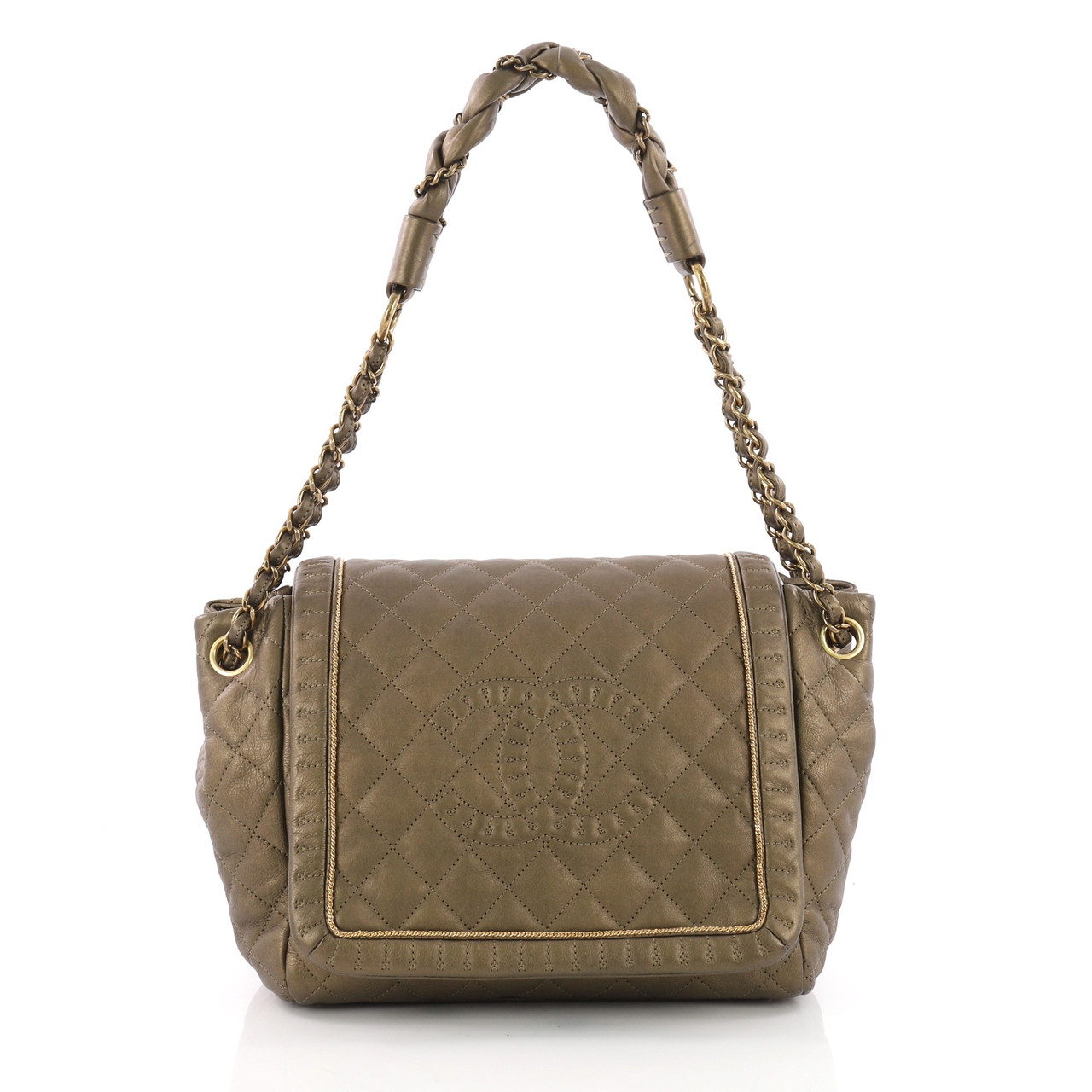 Chanel Istanbul Accordion Flap Bag Quilted Aged Leather Small Leprix