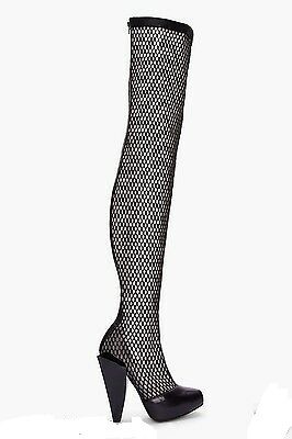 thigh high mesh boots