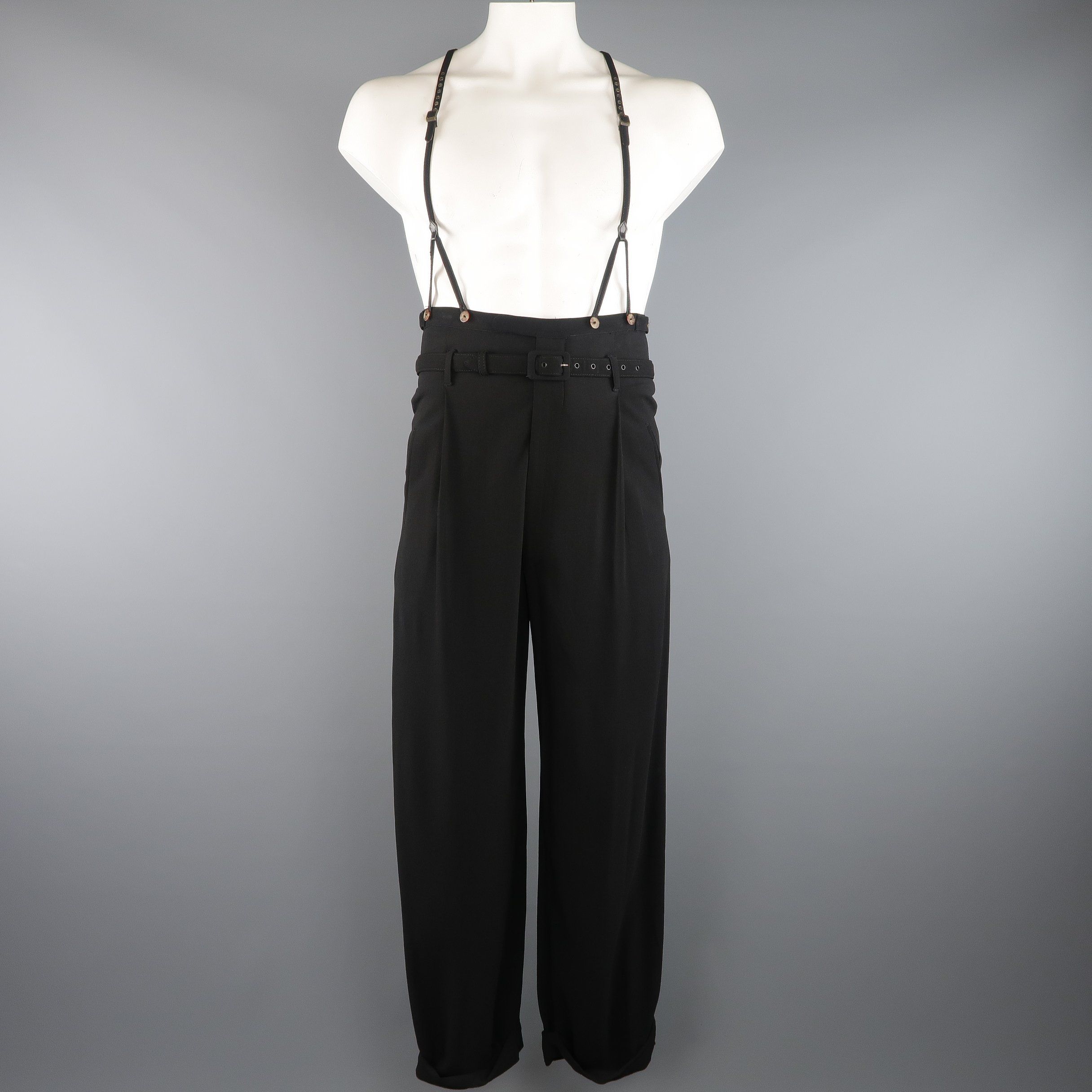 high rise suspender pants