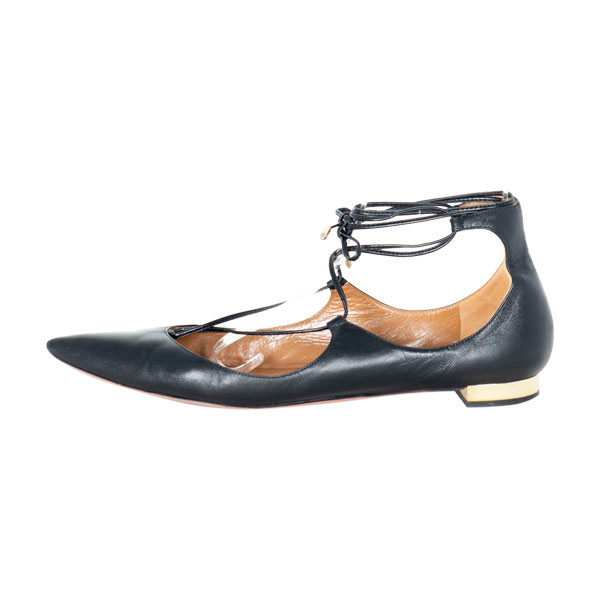 Aquazzura Leather Christy Flats Leprix